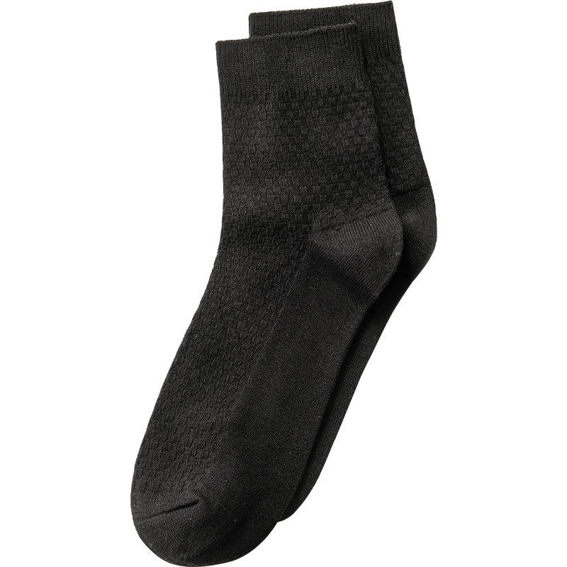 之内西装袜子男正装商务中筒黑色皮鞋竹浆纤维长袜春夏薄防臭短袜