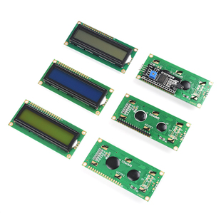 LCD1602A 12864液晶显示屏5V焊排针IIC/I2C模块蓝黄绿灰黄屏3.3V