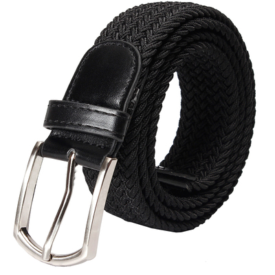 黑色弹力腰带女牛仔裤帆布编织潮