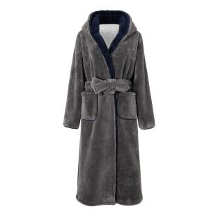 秋冬季珊瑚绒睡袍男法兰绒加绒加厚男士保暖浴袍冬款男款长款睡衣