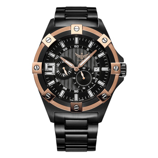 野狼手表男士机械表全自动防水夜光十大正品牌商务镂空腕表V1030