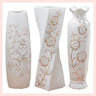 落地大花瓶 饰 欧式 金色可装 水欧式 48cmc陶瓷花瓶 客厅房间装