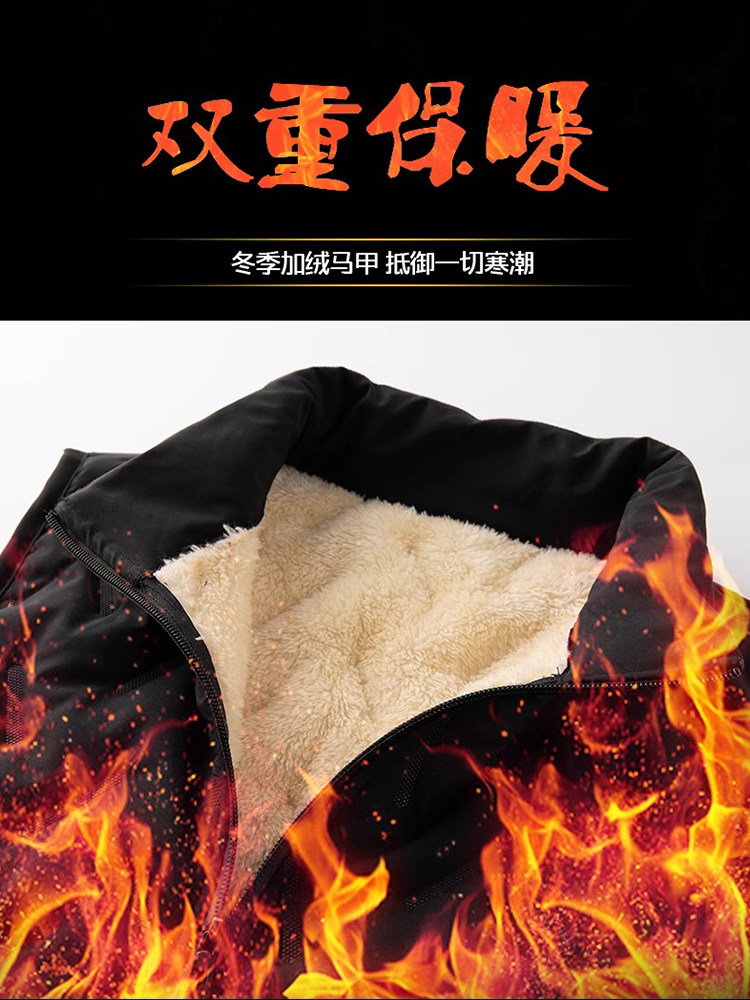 THICKENED LAMB WOOL VEST MENS AUTUMN AND WINTER NEW DOWN COTTON HORSE JACKET VEST WINTER WARM COTTON JACKET JACKET TOP
