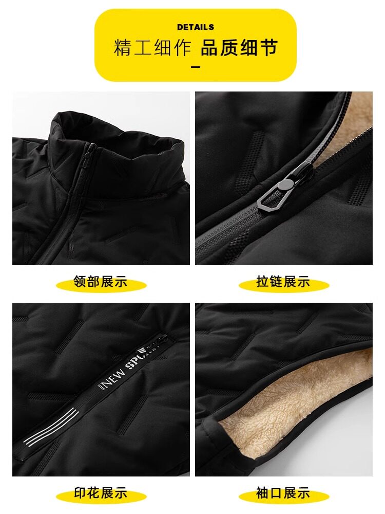 THICKENED LAMB WOOL VEST MENS AUTUMN AND WINTER NEW DOWN COTTON HORSE JACKET VEST WINTER WARM COTTON JACKET JACKET TOP