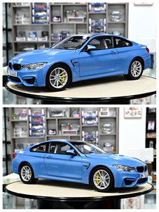 Парагон 1:18 BMW M4 F82 BMW Alloy бүрэн нээлттэй машины загвар Дууссан Абу Даби цэнхэр