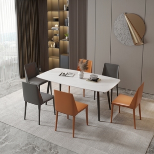 速发组奢岩简餐桌家用小户型板约桌子吃饭家用餐桌椅轻合