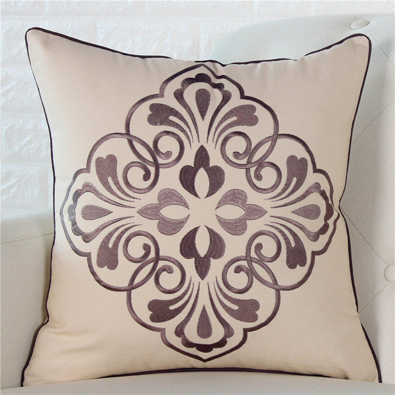 速发美式奢华刺绣抱枕形不含芯正方套抱沙发风枕靠垫客厅靠枕
