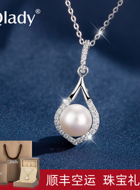 珍珠项链妈妈款吊坠单颗2021年新款女夏纯银时尚款送妈妈七夕礼物