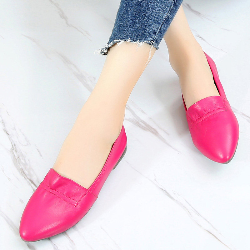 单鞋平底鞋2021m新款春季尖头皮鞋浅口真皮百搭豆豆鞋夏季软底女,女鞋,乐福鞋（豆豆鞋）,淘宝优惠券,粉丝福利购,淘宝优惠卷