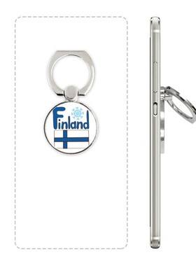 芬兰国旗蓝色图案手机支架指环多功能黏贴懒人桌面支撑礼品定制定