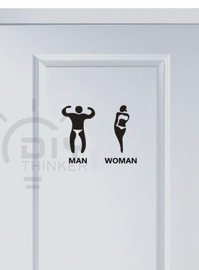 男女创意标志洗手间厕所卫生间标示标识贴瓷砖贴墙贴玻璃门贴纸