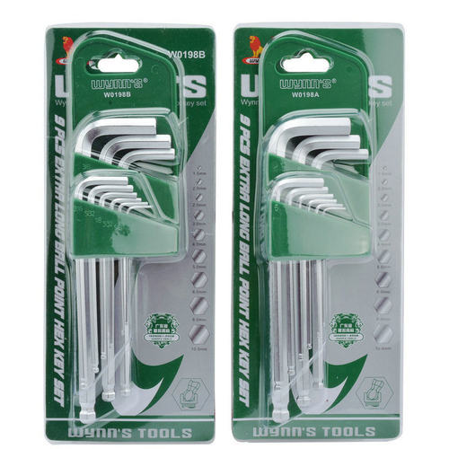 威力狮9件公英制套球头内六角扳手 内六角匙 W0198A W0198B