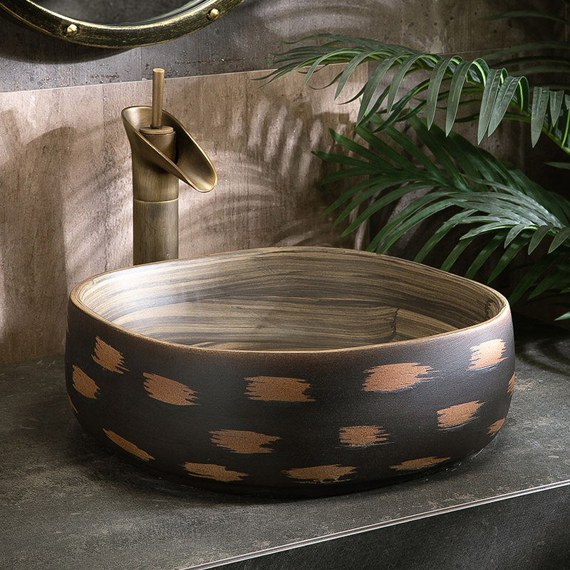 复古台上盆简易卫生间洗手盆庭院水池台盆家用阳台水盆单盆小户型,家装主材,台上盆,淘宝优惠券,粉丝福利购,淘宝优惠卷