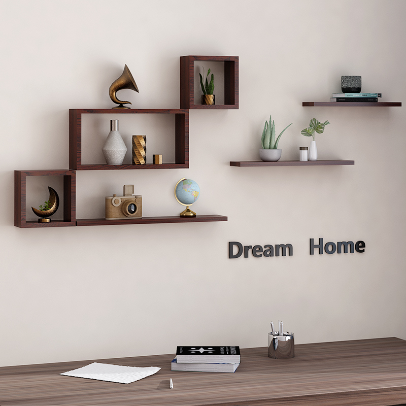 速发墙上物饰架客厅电视背景墙装置架壁挂创意格子墙壁柜卧室墙面