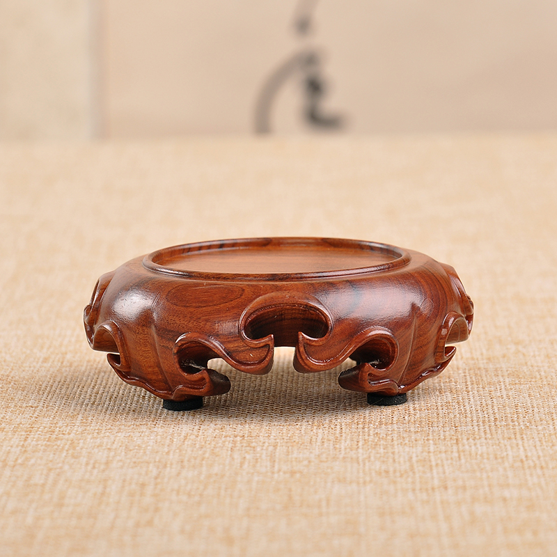 红木实木黑檀绿檀酸枝圆形香炉z花瓶摆件奇石玉器紫砂茶壶盆景底