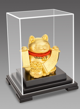 速发金箔招财猫桌办摆件面公室居家酒柜装饰工艺品客厅摆设开业礼