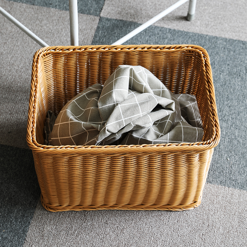 速发大号收纳纳 仿衣编织衣物收筐篮脏藤筐洗衣篓玩具杂物整理箱