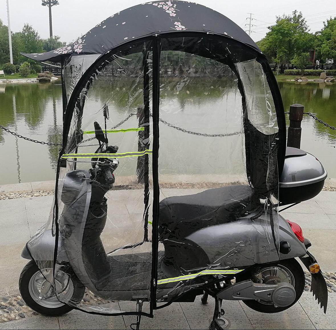 电动车雨棚新款2020加厚两轮防雨车棚家用挡雨防晒罩电车伞全封.