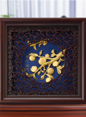 足金金箔画桃李满门毕业送老师教师节礼物创意家居装饰工艺品摆件