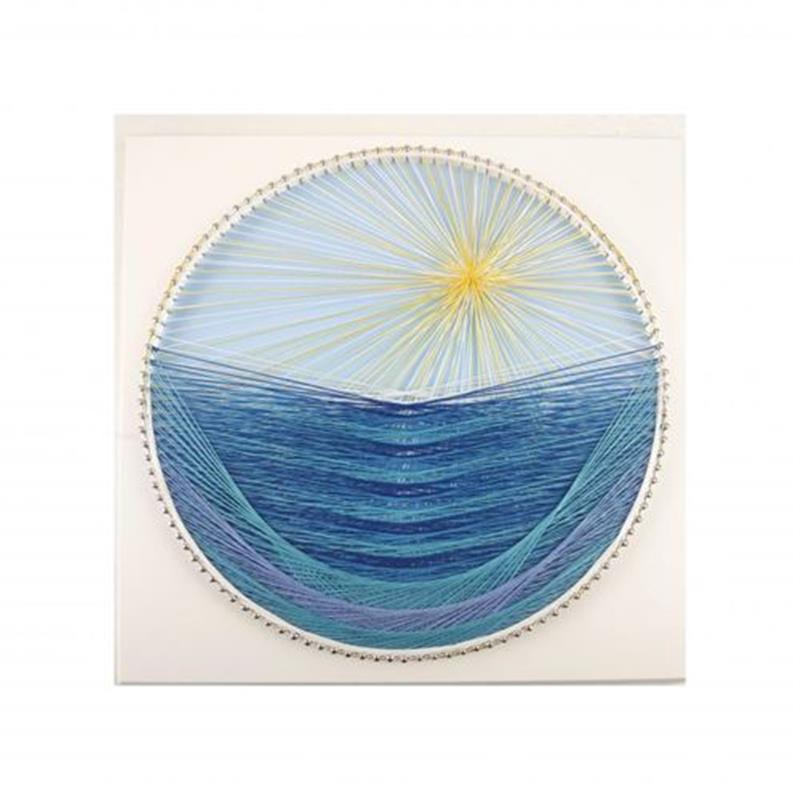 海边艺落日出日钉纱线画成品 术子绕线画装饰画dsiyyz材料包礼物
