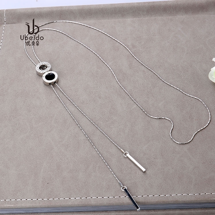 项链女长款挂件秋冬百搭韩版时尚气质简约水晶流苏挂链装饰毛衣链