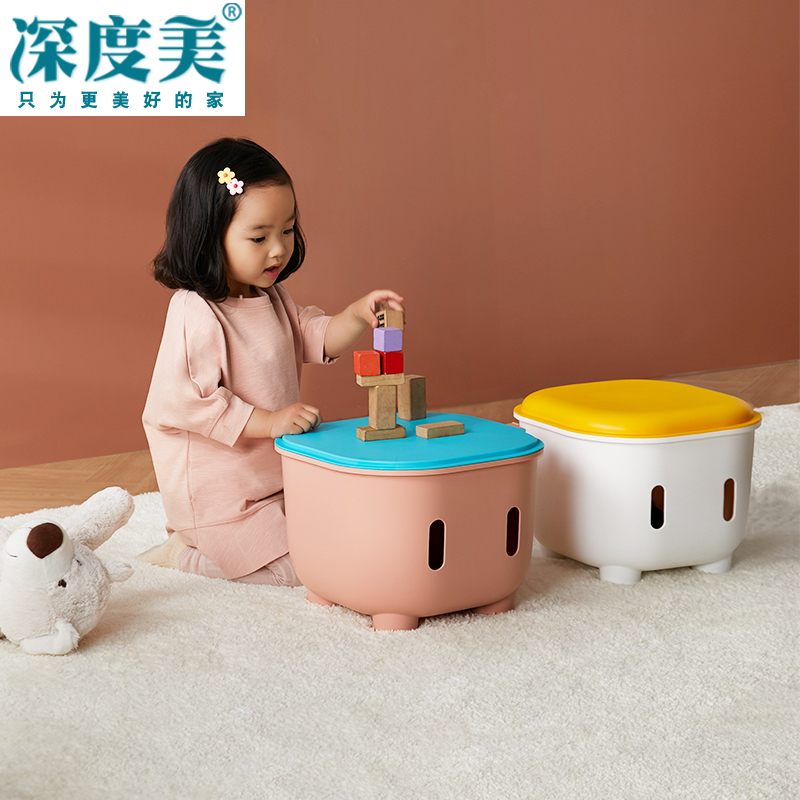 卡通换鞋凳e子家用多功能塑料矮凳小板凳儿童储物凳可坐加厚收纳
