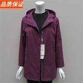 春装 2020款 新款 妈妈装 连帽休闲时尚 风衣中年女装 大码 外套老年上衣
