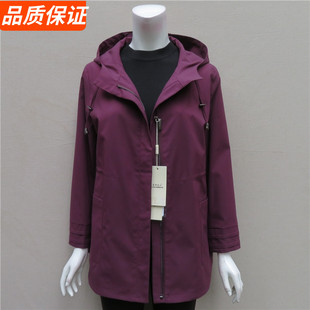 连帽休闲时尚 新款 风衣中年女装 2020款 外套老年上衣 妈妈装 大码 春装