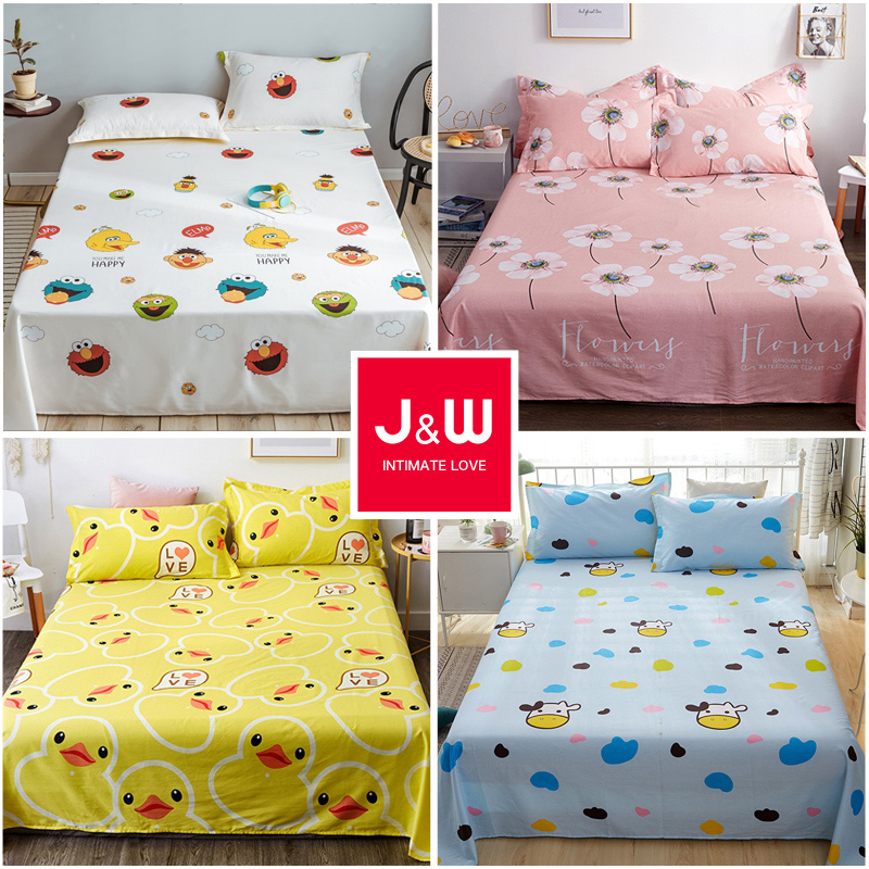 韩式卡通全棉床单幼儿园儿童学生单人床1.5x2 1.8x2双人单件纯棉