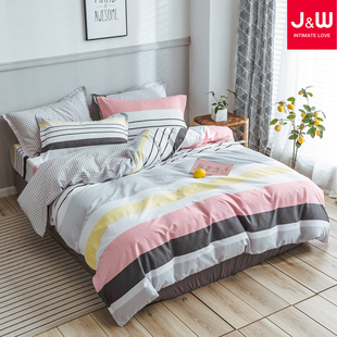 全棉四件套学生儿童单人150x180x200x230x240纯棉被套床品6x7x7