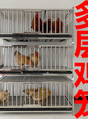 鸡笼两层三层鸭笼鹅笼家用特大号多层养殖鸡舍家禽不锈钢宠物笼子