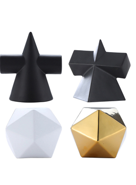 创意北欧不规则陶瓷抽象几何摆件E 家居软装样板间工艺品装饰品