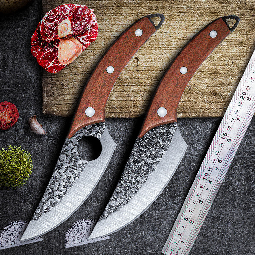 锻打锤纹剔骨锋利屠宰小弯刀商业分割杀鱼斩切肉切片菜刀