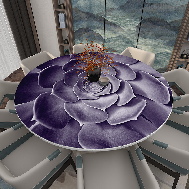 3D桌面圆桌创意桌布圆形厚餐桌垫防水防油防烫免洗pvc软塑料玻璃