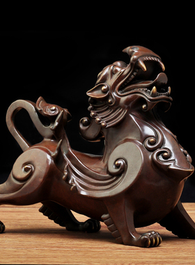 纯铜貔貅摆件一对皮丘皮休风水招财家居客厅M办公室装饰开业工艺