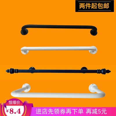 服装店上墙展示架童装店正侧挂铁艺U型挂衣杆壁挂式男女服装衣架