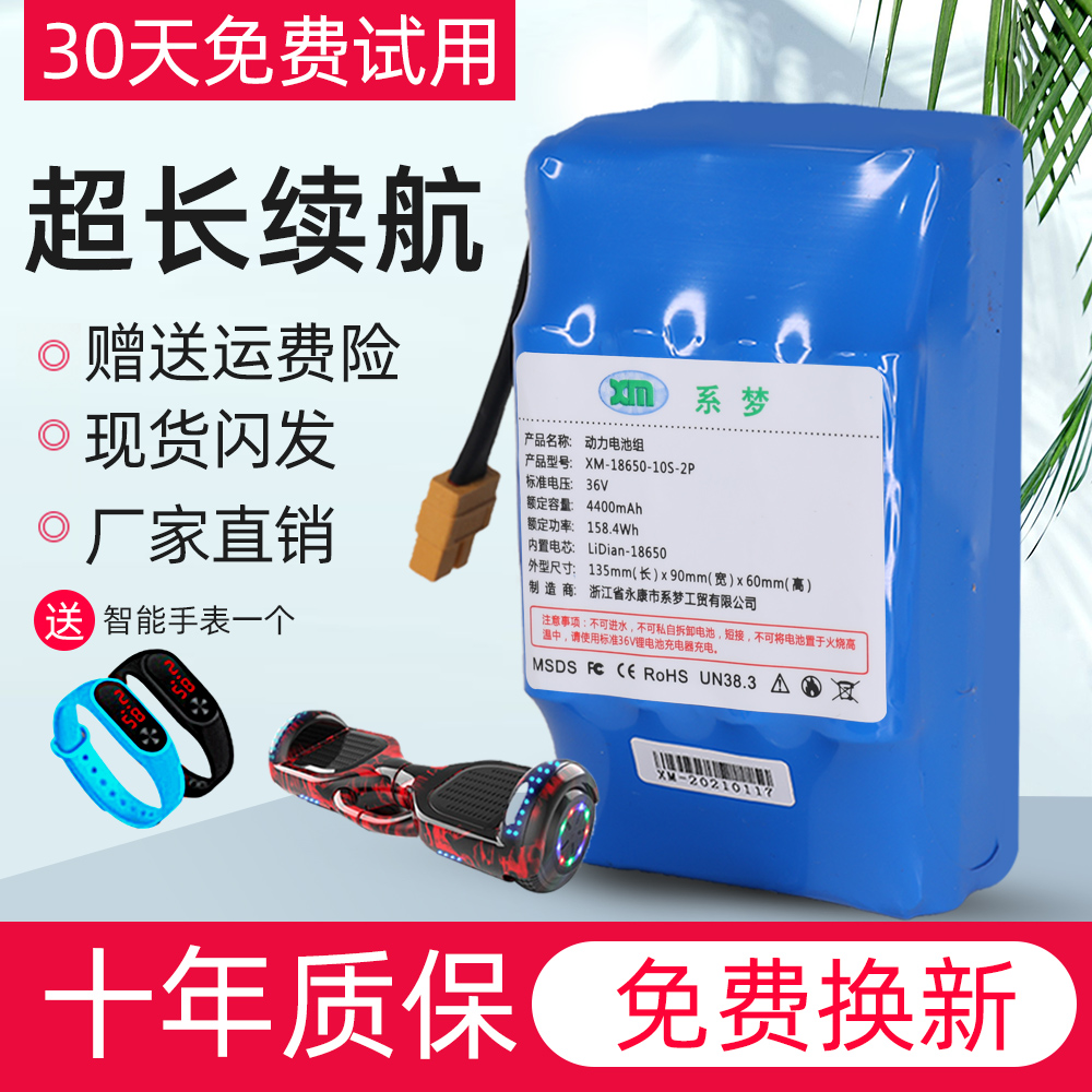 平衡车电池3e6v电瓶通用阿尔郎双轮车42v领奥锂电池组系梦凤凰原