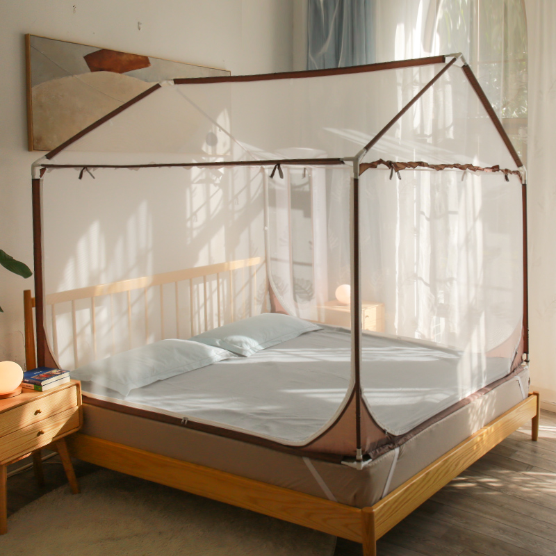 蚊帐防摔家用新款宝宝防掉床儿童全封闭拉链加密厚1.5米1.8m双人