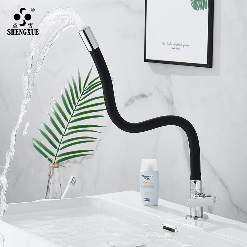 圣雪全铜万向单冷拖把池水龙头可旋转水槽洗菜盆龙头浴室面盆龙头