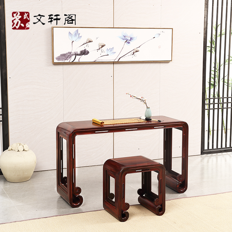 红木琴桌酸枝木古弯头琴桌凳共鸣写字桌仿古中式古琴实木古筝桌凳