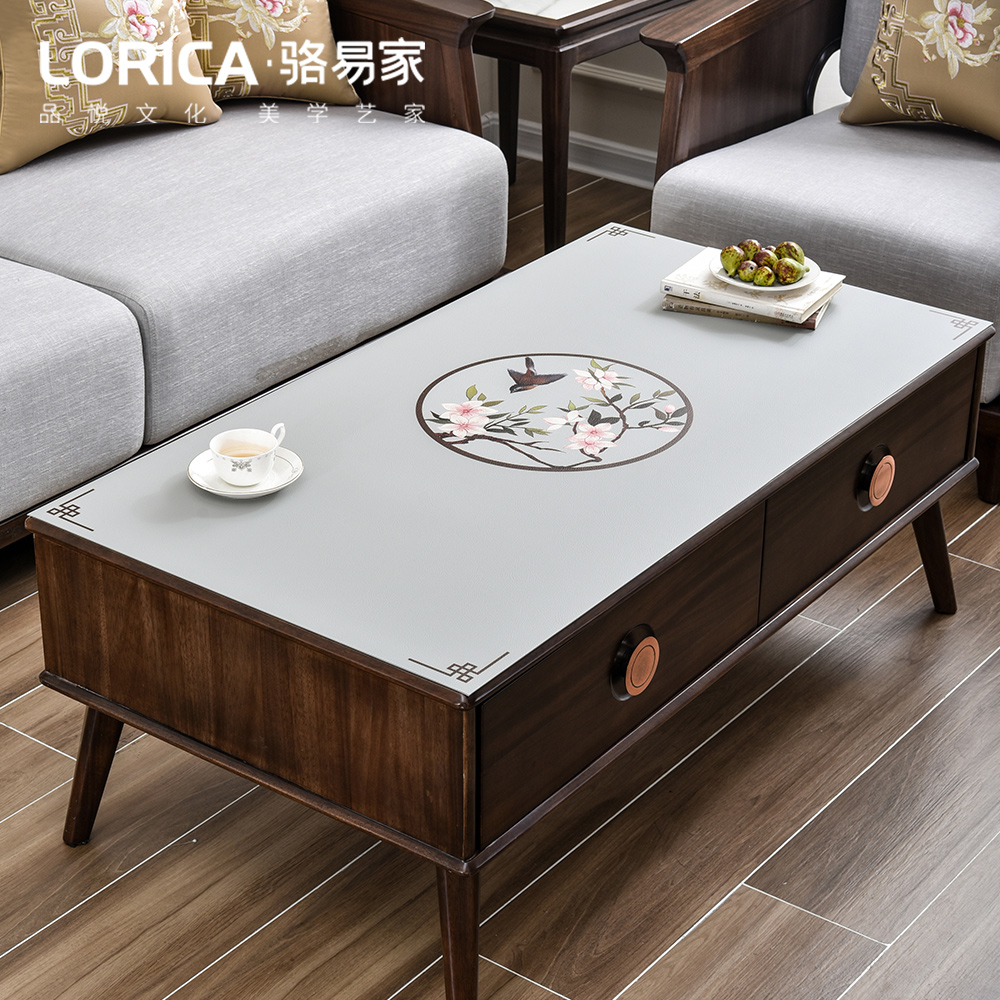骆易家新中式茶几桌布防水防油防烫免洗餐桌垫台布硅胶客厅电视柜