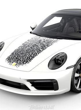 718 911汽车贴纸o拉花 Z4野马科迈罗跑车车头机盖装饰改装指纹车