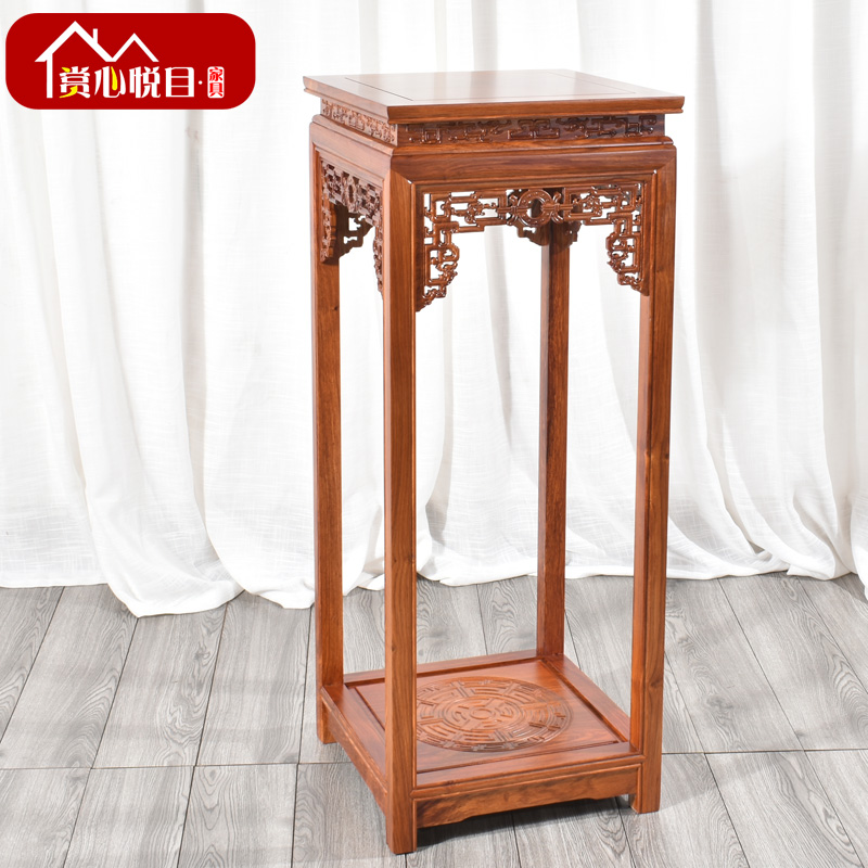 实木花架客厅花架方形花几花盆景架阳台新中式花架置物架红木花架