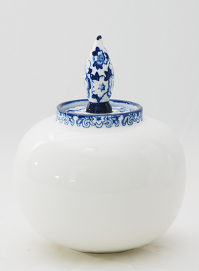 碎花纹罐中式家居饰品 白轴陶瓷罐 景I德镇陶瓷摆件 售楼处装饰品