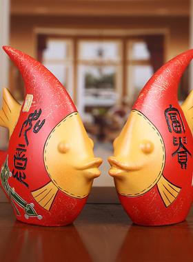 速发创意家居装饰品婚件客厅送朋友新人的结物礼摆喜庆摆设陶瓷工