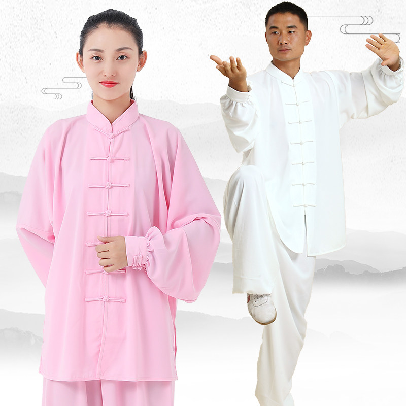 速发太极服新款棉加丝表演比赛长春年夏季中国风中老秋男练功服