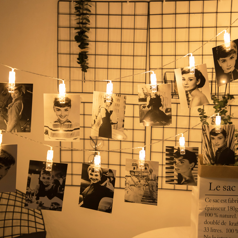 速发创意照片墙装卧品少心房悬布置宿舍饰室夹子灯串间挂相片墙