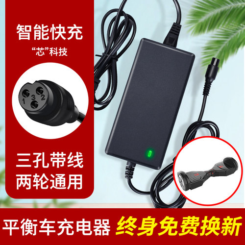 速发两轮儿童通衡车平V阿尔郎三孔插头42V2A6用圆头