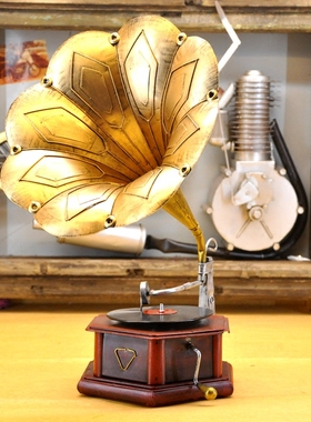 速发软相馆留声机服装店婚纱店照装店品摆放男装饰道具复古摆件陈