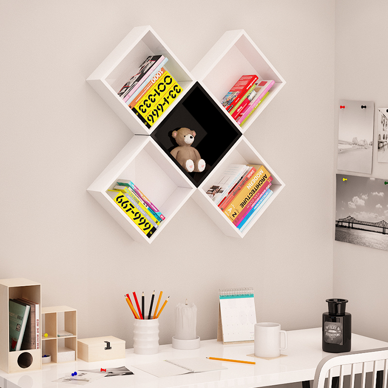 速发墙上置物架客厅沙发房景墙装柜架背间创意墙壁挂饰客厅魔术方